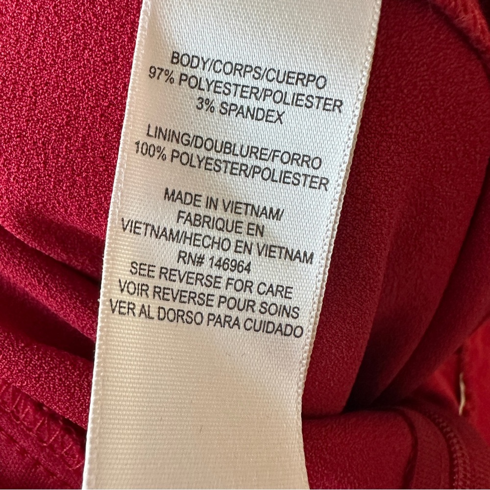 Julia Jordan Red Pantsuit Wide Leg Sz 2 Puff Sleeves - Picture 12 of 12